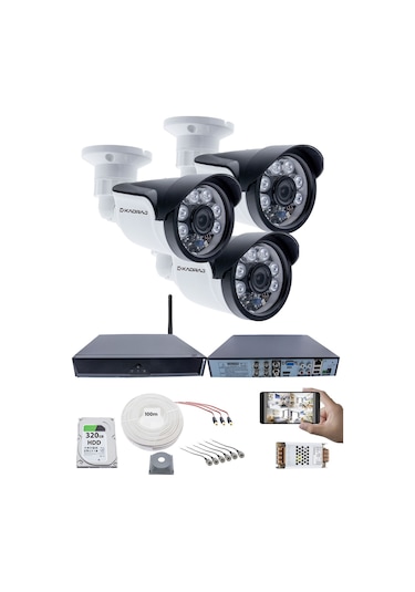 3 Kameralı Güvenlik Seti - 5mp Sony Seculens Kdj-3s-6al-ss-v1