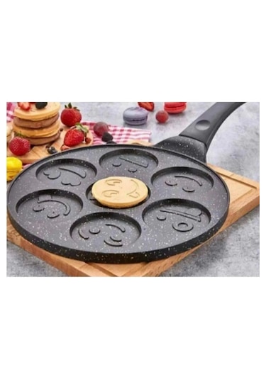 Leony Granit Döküm 26 Cm Smiley Gülenyüz Emojili Pankek Tava