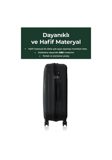 Petra Lüx 2'li Abs Valiz Seti Büyük & Orta Boy Antrasit Antrasit