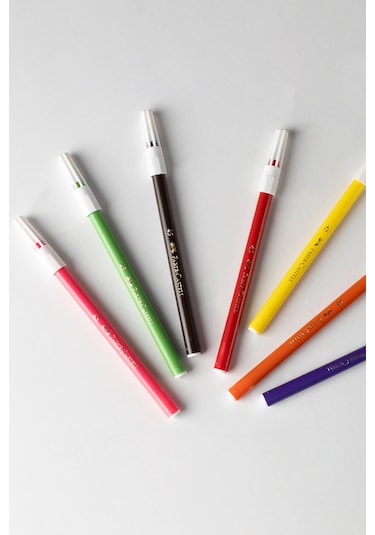 Faber-Castell Keçeli Kalem 20 Renk, Dayanıklı ve Parlak Renkler, Çocuklar İçin Güvenli, Su Bazlı Mürekkep