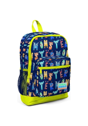 Coral High Monster Desenli Büyük Boy Okul Sırt Çantası 23726