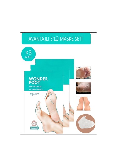 Ölü Deri Ve Çatlaklar Için Soyulabilen Ayak Peeling Maskesi 50ml Wonder Foot Peeling Mask 3x
