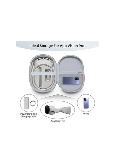 Pazly Jys Jys-app001 Vision Pro Vr Aksesuarları Koruma Kılıfı Çantası, Gri Keten Kapak