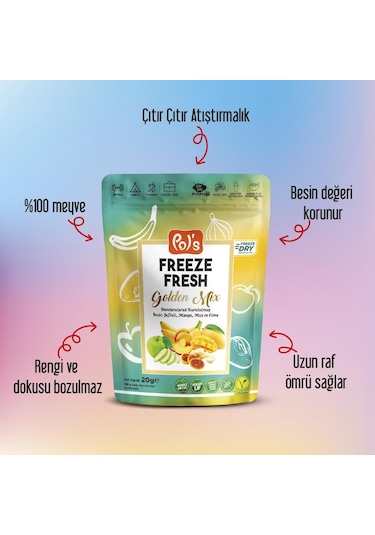 Freeze Fresh Dondurularak Kurutulmuş Golden Mix 20 Gr 20 G