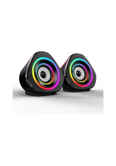Padalink V-119 Güncellenmiş Siyah Masaüstü Hoparlör - Rgb Işık, 3.5mm + Usb, 3w Güç, Çift Manyetik Full Range, Mini Taşınabilir, Bilgisayar/notebook/ Telefon Uyumlu