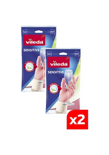 Vileda 2 Paket Sensitive Küçük Boy Bulaşık Eldiveni No:7