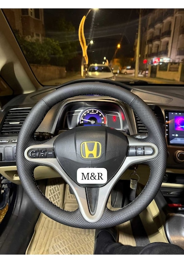 Honda Fd 6  Kaplama Deri Direksiyon Kılıfı Siyah