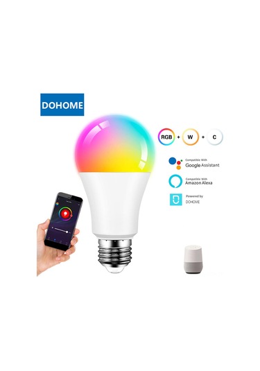 Suofeng E27 Dimmable Rgbwc Akıllı Wifi Ampulü, 9w 850lm, Dohome Uygulaması İle Kontrol, Alexa/google Home Ses Komutu, 16m Renk, Senkronize Sahne Modu