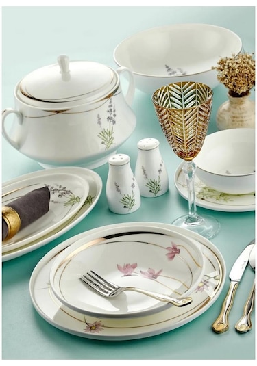 Royal London Bolivia Begonia 60 Parça Yemek Takımı Beyaz