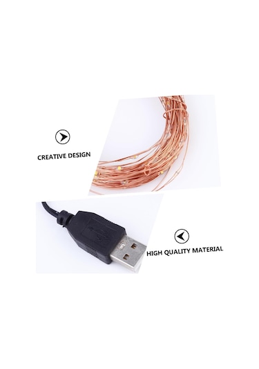 Monyee 50 Tıklama Klipsli 10m 100 Led Bakır Tel Işık Zinciri, Usb Beslemeli Sıcak Beyaz, Noel Dekorasyonu, Fotoğraf Tutucu, Taşınabilir Sürekli Aydınlatma Beyaz