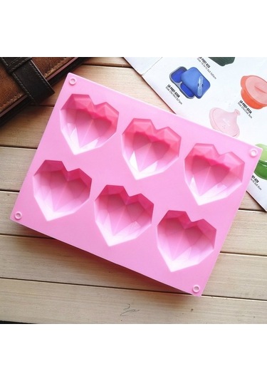 Ganzhoushop Sones Silikon Pişirme Kalıpları, Kek Ve Mus Şeklinde 6'lı Set, Dıy Tatlı Kalıpları, Kalp Desenli Diğer