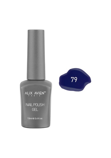 Alix Avien Lacivert Kalıcı Oje 79-yoğun Renk Veren Jel Oje 12 Ml-nail Uv Gel Polish 79