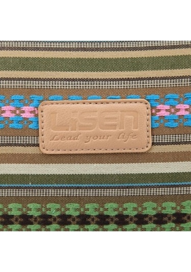 Ebitda Lisen 34,5x24x1,5cm 13 Dizüstü Bilgisayar Taşıma Çantası - Koyu Kırmızı Etnik Desen/ Çok Renkli