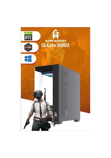Game Master Qlite-3050 R5-5600 16 GB 512 GB M.2 SSD RTX3050 Free Dos Masaüstü Oyuncu Bilgisayarı