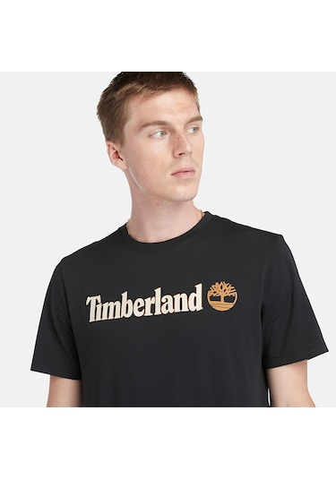 Timberland Kennebec River Linear Logo Short Sleeve Erkek T-shirt-32273 Siyah