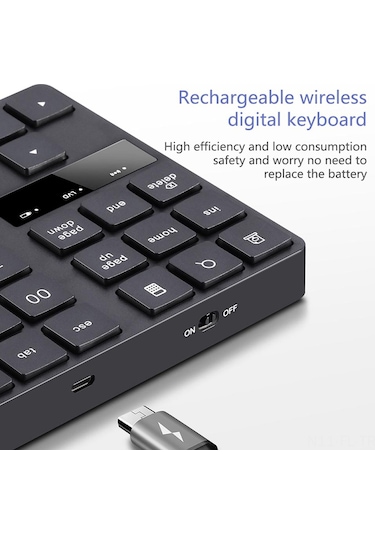 Lemestar "taşınabilir Kablosuz Klavye - Android, Microsoft, Uyumlu - Dayanıklı Abs Malzeme" Optik