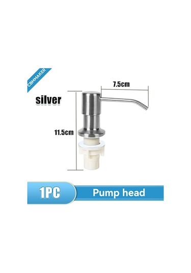 Pompa Kafası-mutfak Lavabo Sıvı Sabunluk Pompası Paslanmaz Çelik 500 Ml Sıvı Sabun Şişesi Lavabo Montaj El Basınçlı Sabunluk Şişesi