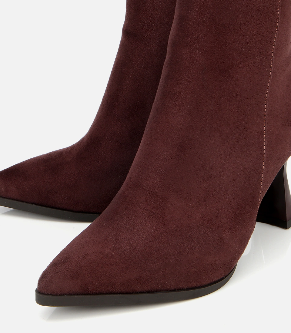 Hotiç Kadın Süet Kahverengi Taşlı Tokalı Bilekte Topuklu Bot 01boh314920a480 01boh314920a480 Kahverengi