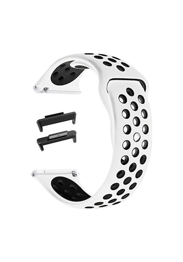 Nihcase Huawei Watch Fit3 Kordon Delikli Çift Renk Silikon Beyaz