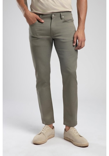Lee Cooper Jagger Normal Bel Dar Kesim Düz Paça Haki Erkek Pantolon-19663 Haki