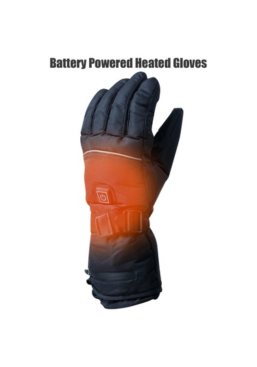 Geeksen Sıcaklık Ayarlı Sıcak Elek Eldiveni, Su Geçirmez Kayganlık Engeli, Fleece İç, Dokunmatik Parmak, Kayak Bisiklet Winter Outdoor, Xl Siyah Siyah