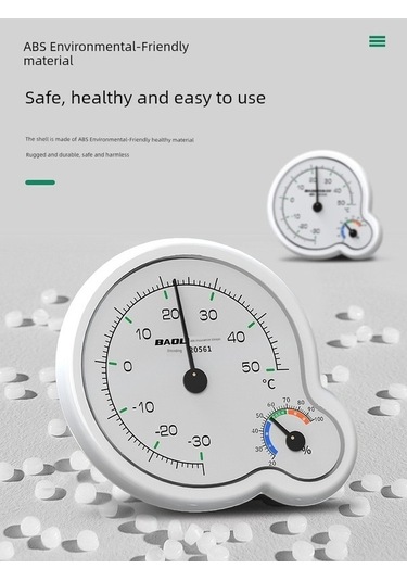Trendooze Minimalist Beyaz İç Ortam Higrometre - 10 Kancalı Um57478-4