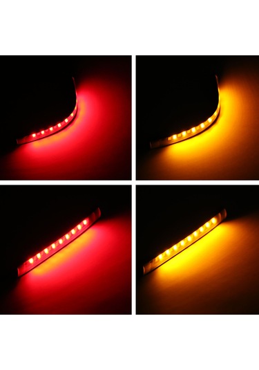 Yaozixa Motorcycle Led Stop-turn Isırtıcı 18smd 12v Su Geçirmez Silikon Soft Strip 1 Adet