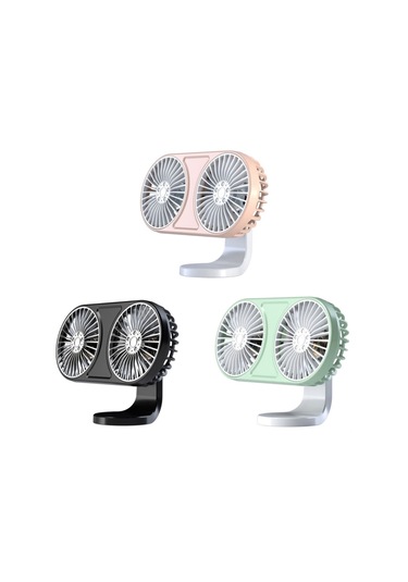F211 Led Electric Fan Araba Hava Outlet Gösterge Paneli Usb Mini Fan Siyah