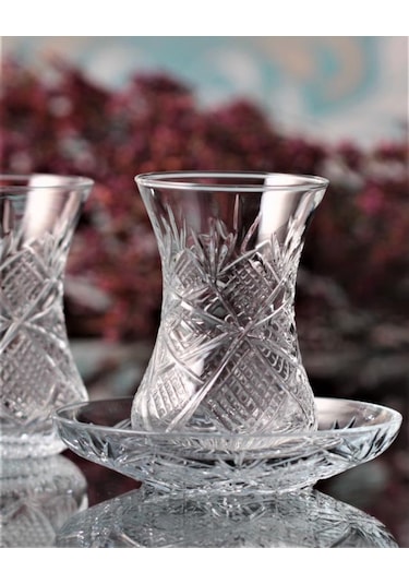 12 Parça Çay Takımı - İncebelli - Göz Dekor Şeffaf