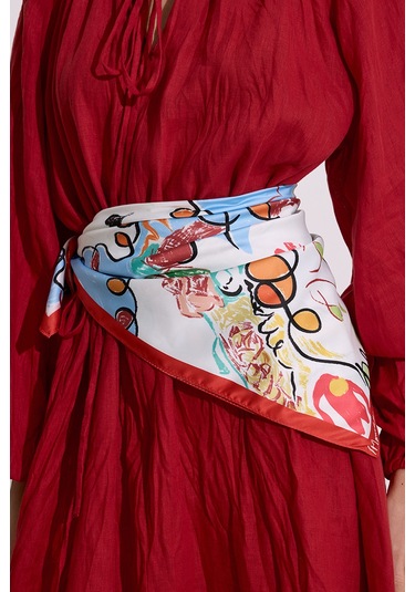 Saten Desenli Şal Summer Summer