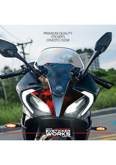 Cfmoto 250sr Sticker Ön Kafa Kaplama Modeli Hazır Kit Punisher Sticker Desen Kaplama