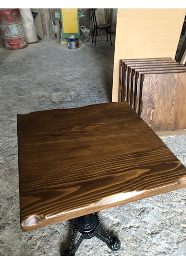 Bintaşmobilya Ceviz Renk Kütük Cafe Masası Imalatı Istanbul 60X60.Cm