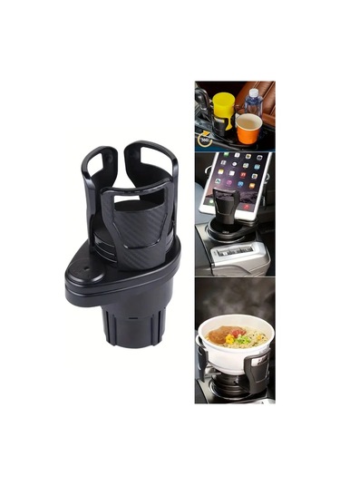 Araç İçi 360 Derece Dönen 2'li Bardaklıklı Açılarak Ayarlanabilir Bardak Tutucu Aparat Çok Renkli