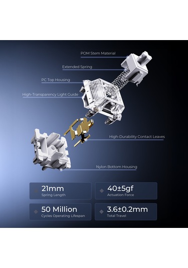 Gravastar Mercury K1 Lite Rgb Kablosuz Mekanik Gaming Klavye, İngilizce Q, Crystal Aurora