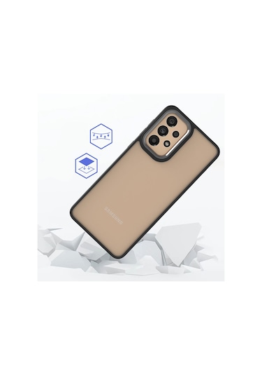 Khayra Galaxy Uyumlu A73 Kılıf Flora Kapak - Siyah Siyah