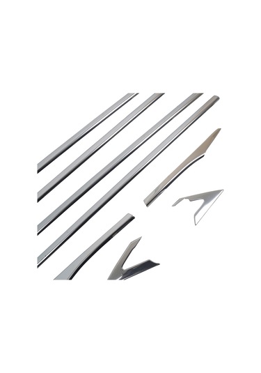 Honda Civic Uyumlu 2016-2021 Krom Cam Çıtası 8 Parça Paslanmaz  Çelik