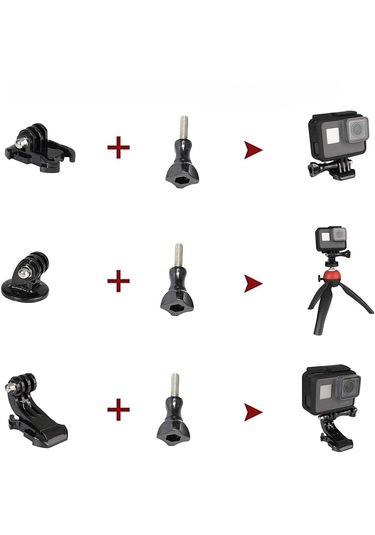Fimtech Aksiyon Kamera Aparatları 20 Parça Aksesuar Siyah