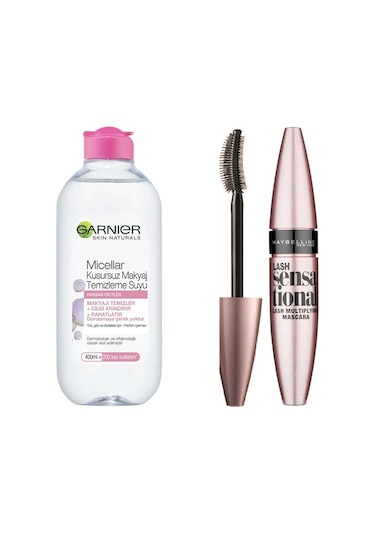 Garnier Kusursuz Makyaj Temizleme Suyu+Maybelline Lash Sensationa