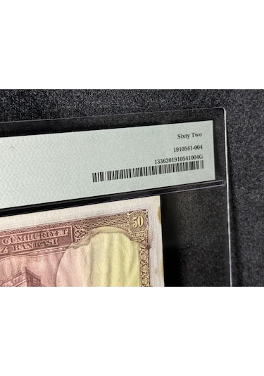 Pmg 62 Unc Çil İnönü Batan Gemi 50 Kuruş P 133 1930 S/n A25 267263 2. Ems