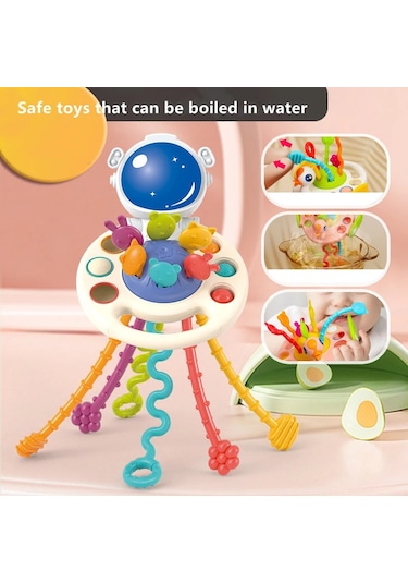 Erik Montessori İp Çekme Duyusal Oyuncaklar Bebek 6 12 Ay Silikon Diş Çıkarma Aktivite Oyuncakları Geliştirmek Bebek 1-3y Eğitici Oyuncaklar Için