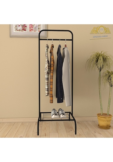 Tekli Siyah Butik Askı Konfeksiyonel Askı Siyah
