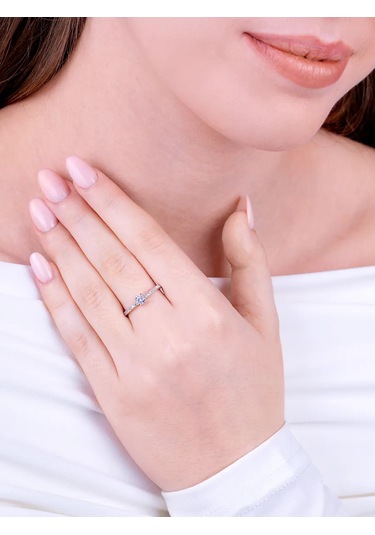 Torgovyj Dom Uvelir Holding İnci Taşlı İnce Gümüş Yüzük Nişan Yolu 391560682 Gümüş