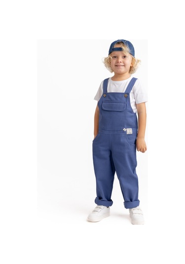 Unisex Gabardin Salopet Mavi Mavi