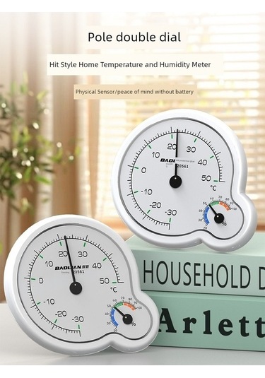 Trendooze Minimalist Beyaz İç Ortam Higrometre - 10 Kancalı Um57478-4