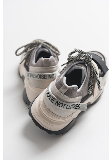 Lulen Siyah Vizon Sim Yazılı Cırtlı Kadın Spor Sneakers Siyah