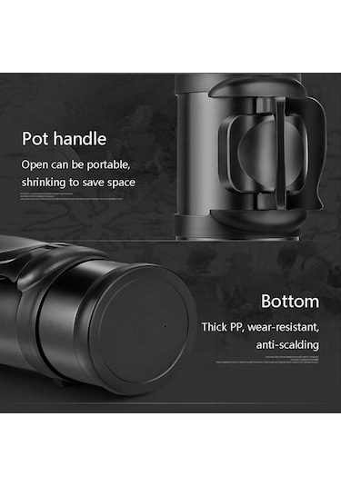 Büyük Paslanmaz Çelik Seyahat Termos Şişesi Kahve Çay Su Çift Duvarlı Vakum Yalıtımlı, 135oz, 36 Saat Sıcak + 48 Saat Soğuk Siyah 1500