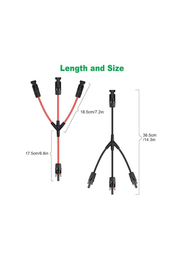 Dianziye Güneş Paneli Mc4 Y Tipi Dalga Bağlayıcı Seti - 30a, Ip67 Su Geçirmez, 14-10 Awg Kablolar İçin, 1 Adet Erkek & 3 Adet Dişi Ve Tam Zıt Çift
