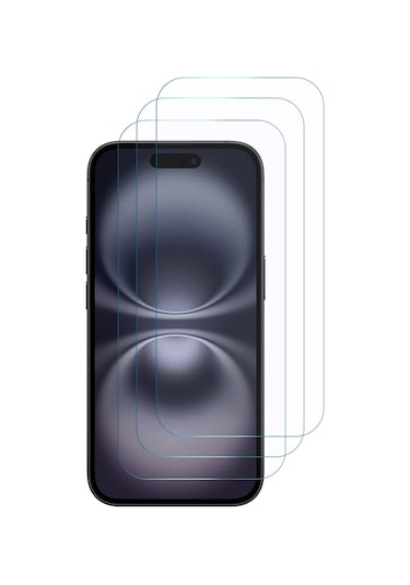 Microsonic Apple Uyumlu iPhone 16 Plus Screen Protector Nano Glass Cam Ekran Koruyucu 3 Lü Paket