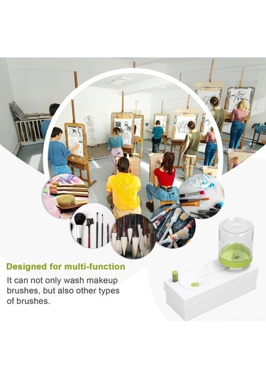 Novahub Pratik Fırça Temizleme Makinesi - Yeşil, 50ml, Kolay Kullanım, Su Tasarruflu, Hızlı Temizlik