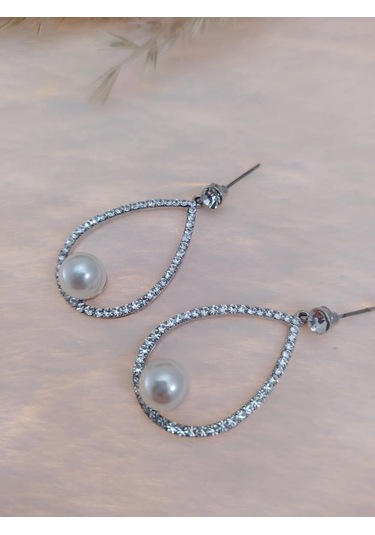 Hdmarketim Swarovski Taşlı Inci Doğal Taşlı Küpe Çok Renkli